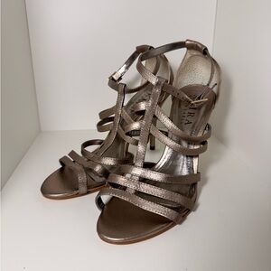 AKIRA Metallic Strappy Heels